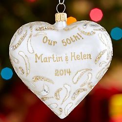 Personalized Loving Heart Glass Ornament
