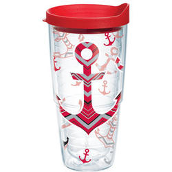 Anchors Away Tumbler with Red Lid