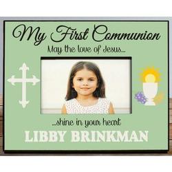 My First Communion Personalized Picture Frame in Green