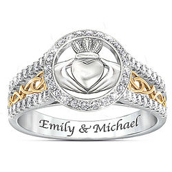 One Love To Cherish Personalized Topaz Claddagh Ring