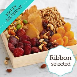 Simply Snacks Gift Crate with Birthday Ribbon