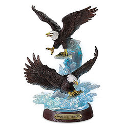 Majestic Hunters Hand-Painted Bald Eagle Sculpture