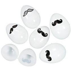 Mustache Design Plastic Easter Eggs