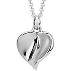 Satin Heart Pendant in Sterling Silver