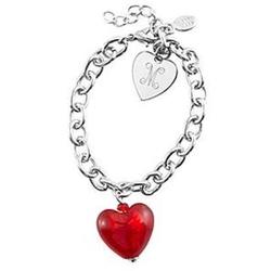 Personalized Murano Glass Heart Bracelet