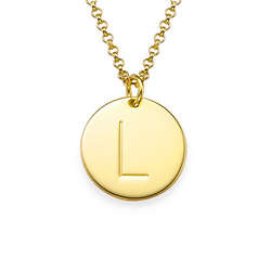 Gold Plated Charm Necklace with Initial