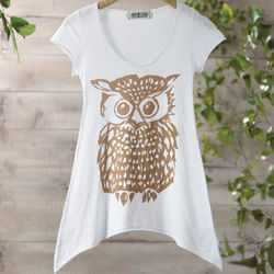 Owl Print Tunic Shirt