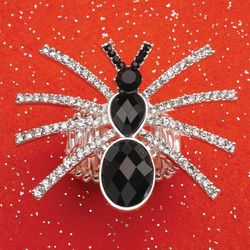 Spider Crystals Stretchy Ring