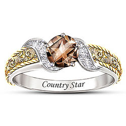 Country Star Smoky Quartz Diamond Ring