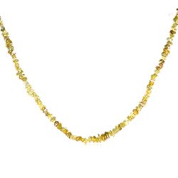 Yellow Diamond Organic-Shaped Bead Strand Necklace in White Gold