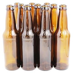 10 Amber Beer Bottles