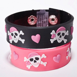 Pink Pirate Rubber Bracelet
