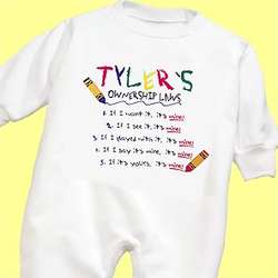 Personalized Property Laws Fleece Romper