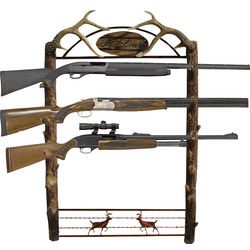 5-Gun Birch and Antler Storage Rack