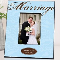 Blue and Brown Marriage Picture Frame
