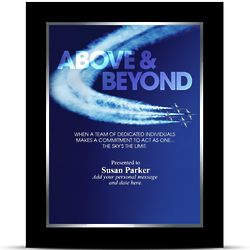 Personalized Above & Beyond Infinity Award Plaque