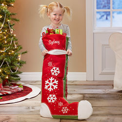 Joyful Flurries Personalized Oversized Christmas Stocking