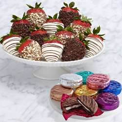 Chocolate Covered Oreo Cookies & 12 Gourmet Dipped Strawberries