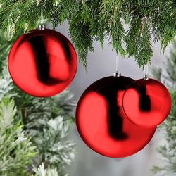 3 Oversized Shatterproof Christmas Ball Ornaments