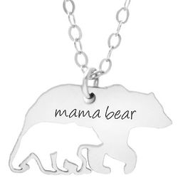 Mama Bear and Cub Sterling Silver Necklace