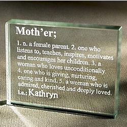 Personalized Mother Definition Glass Block