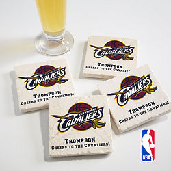 NBA Logo Personalized Tumbled Coaster Set