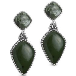 Nephrite Jade and Serephinite Earrings