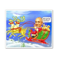 Santa's Sleigh Ride Caricature Print from Photo