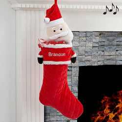 Personalized 3D Musical Santa Christmas Stocking