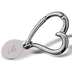Heart Key Chain with Plaque Charm