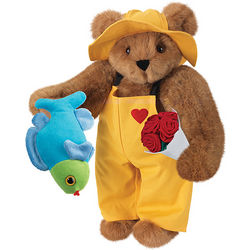 15" Great Catch Teddy Bear with Red Roses