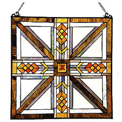 Southwestern Mission-Style Stained Glass Panel