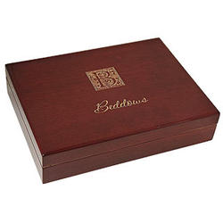 Monogrammed 30-Cigar Humidor with Rosewood Piano Finish
