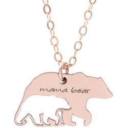 Mama Bear and Cub Rose Gold Necklace