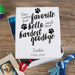 Personalized Paw Prints On My Heart Pet Memory Box