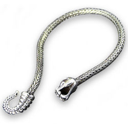 Men's Handcrafted Sterling Silver Snake Bracelet
