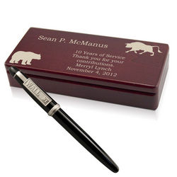 Personalized Wall Street Pen with Wooden Box