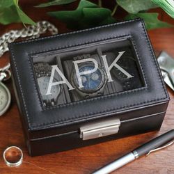 Engraved Leather Watch Box