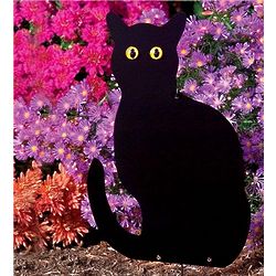 Sitting Black Cat Garden Accent