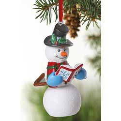 Reading Snowman Ornament