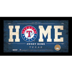 Texas Rangers Home Sweet Home Sign with Game-Used Dirt