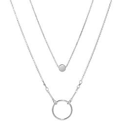 Layered Circle Sterling Silver Necklace Set