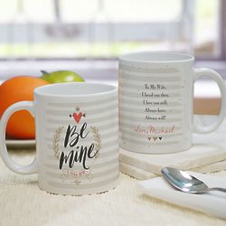 Personalized Be Mine Heart Coffee Mug