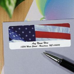 USA Flag Personalized Photo Address Labels