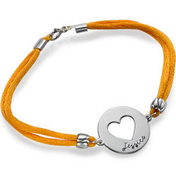 Girl's Personalized Heart Bracelet in Sterling Silver