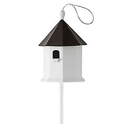 Octagon Bird House With Metal Roof and Post