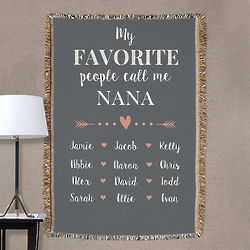 My Favorite People Call Me Personalized Tapestry Throw