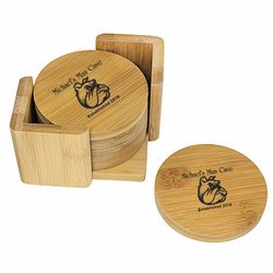 Personalized Man Cave Round Bamboo Coasters