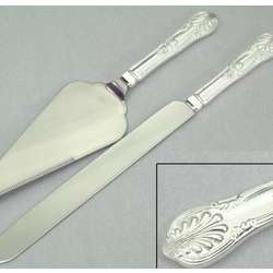 Personalized Kings Pattern Cake Knife and Server Set