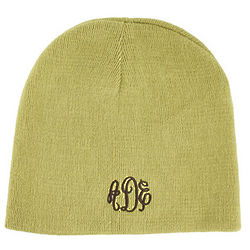 Olive Personalized Soft Knit Beanie Cap